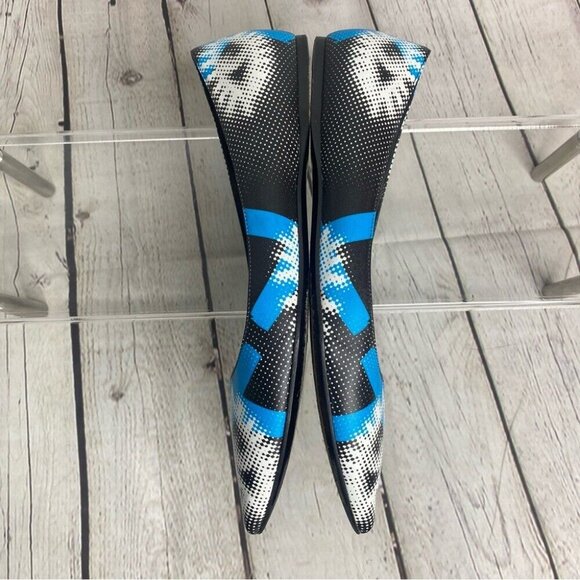 Prada Women's Black Graffiti Eye Pointed Toe Luxury Flat Shoe IT 37.5 / US 7 - Picture 7 of 13